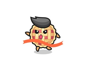 cute apple pie illustration is reaching the finish
