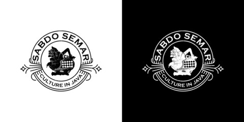 SEMAR vintage logo, puppet characters, Javanese tradition