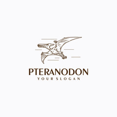 pteranodon logo with line art, logo reference