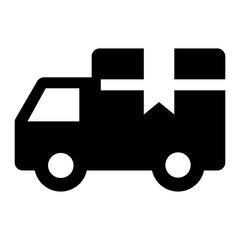 Truck Glyph Icon Vector