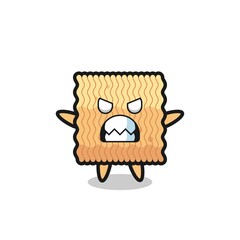wrathful expression of the raw instant noodle mascot character