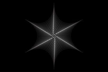 Abstract vector of imperfect circles overlapped in multiple layers white geometric line pattern isolated on black background abstract texture for fabric Bag clothes or basket Fashion design