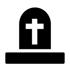 Grave Glyph Icon Vector