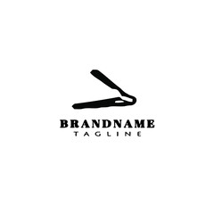 hair straighten logo cartoon black icon design illustration
