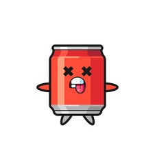 character of the cute drink can with dead pose