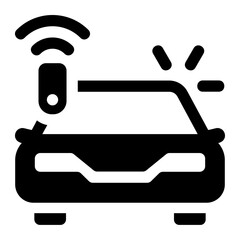 Alarm Car Glyph Icon Vector
