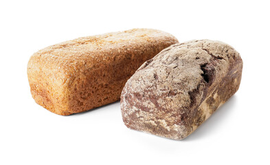 Fresh bread on white background