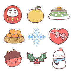 冬の季節のアイコンセット