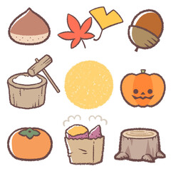 秋の季節のアイコンセット © kino