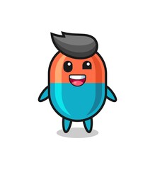 illustration of an capsule character with awkward poses