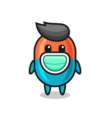 cute capsule cartoon wearing a mask