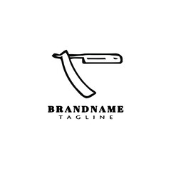 razor blade logo cartoon design template icon vector flat