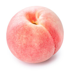 Peach fruit isolated on white background, Fresh Peach on White Background With clipping path, 