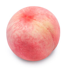 Peach fruit isolated on white background, Fresh Peach on White Background With clipping path, 