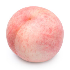 Peach fruit isolated on white background, Fresh Peach on White Background With clipping path, 