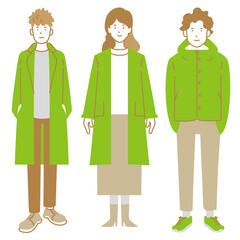 複数の大学生のイラスト