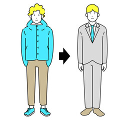 就活準備する男子大学生