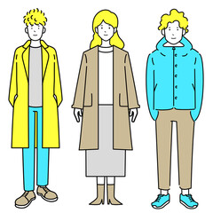 複数の大学生のイラスト