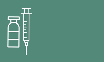 Vector illustration of syringe and vaccine bottle