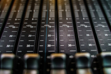 Audio mixing console, mixer slider.