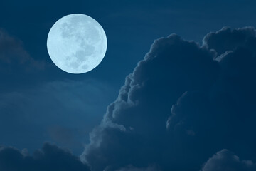 Naklejka na ściany i meble Full moon on the sky with cloud.