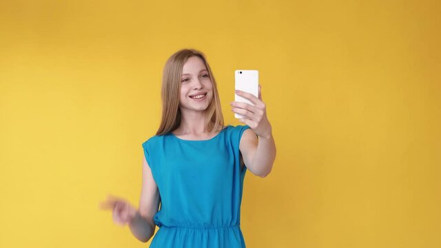 fun selfie gadget people happy woman phone peace