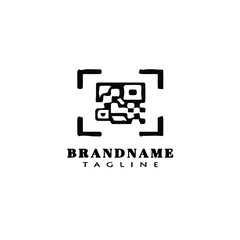 barcode scanners cartoon logo icon concept template black vector illustration
