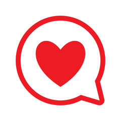 heart with chat bubble icon vector