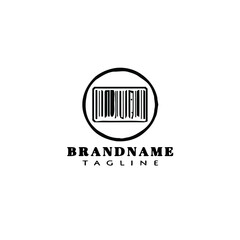 concept barcode scanners cartoon logo icon design template black vector illustration