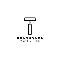 beard trimmer logo icon design template vector cute