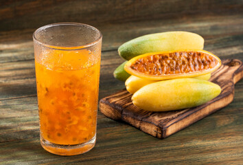 Tropical curuba juice - Passiflora tripartita. Healthy food