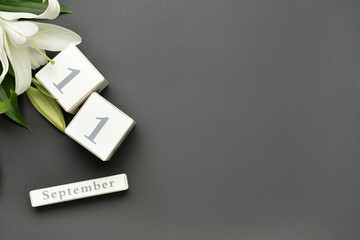 Calendar with date of National Day of Prayer and Remembrance for the Victims of the Terrorist...