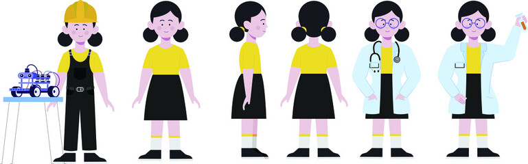 girl with various position 