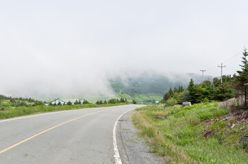 Fototapeta na wymiar Fog in Newfoundland