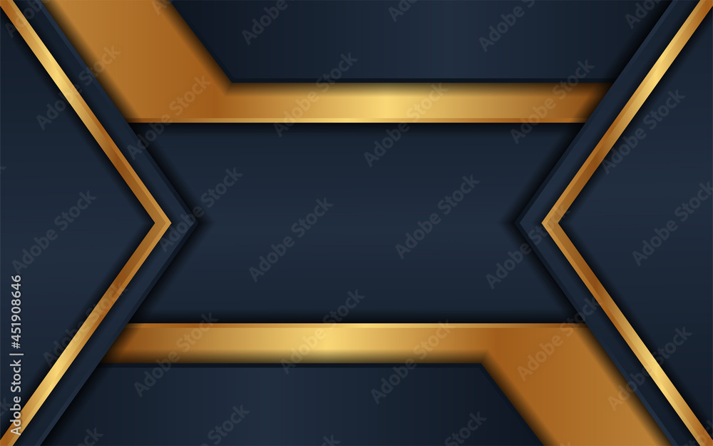 Poster luxury dark background combine with glowing golden lines. overlap layer textured background design
