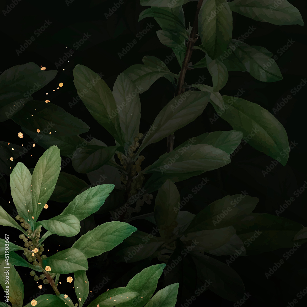 Poster foliage pattern background vector template