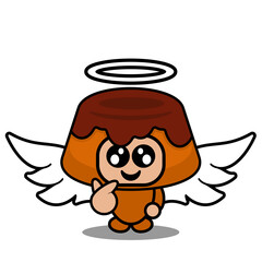 vector cartoon character mascot costume food cake brown winged angel