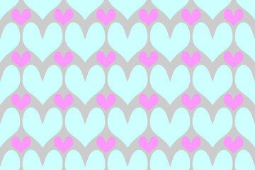 Seamless pastel color cute little heart shaped wallpaper with gray background, concept for romantic love.