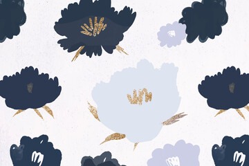 Floral pattern background vector hand drawn