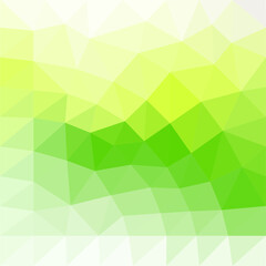 White, yellow and soft green vector in triangles gradation, for cover design and background illustration