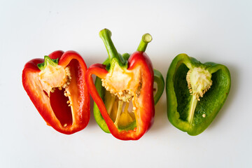 Colorful sweet peper big peper on white background