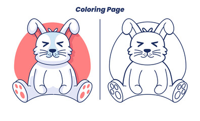 cute bunny with coloring pages suitable for kids