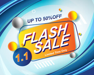 Flash Sale banner background template for 1.1 sale event
