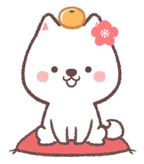 白柴犬とお正月