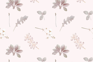 Floral seamless pattern on gray background vector