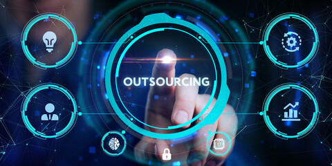 Business, Technology, Internet and network concept. Outsourcing Human Resources.