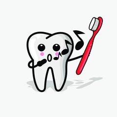 Teeth character illustration with dental equipment. tooth expression element design for poster, banner, mascot, icon