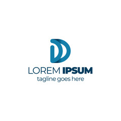 The D double initial logo vector.