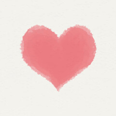 Pink watercolor heart geometric shape vector