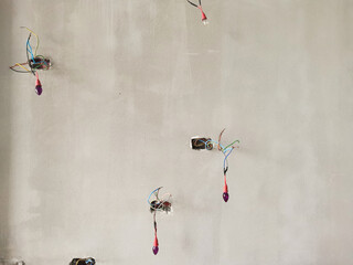 process for checking electric circuit, outlet electrical on concrete wall